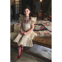 Bonjour Ivory Taffetas Pleated Dress
