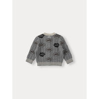 Bene Bene Melange Gray Fleur Wool Knit Cardigan