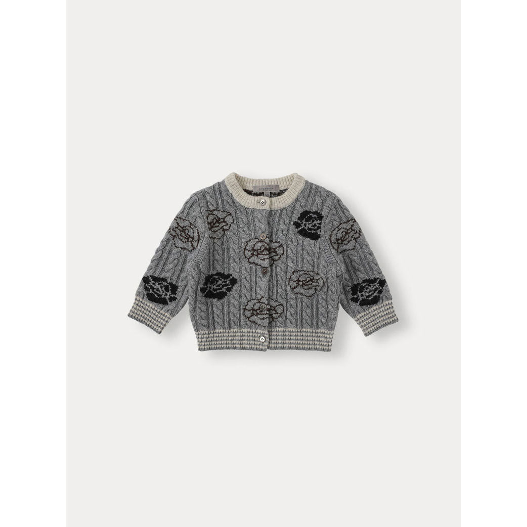 Bene Bene Melange Gray Baby Fleur Wool Knit Cardigan