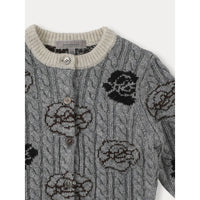 Bene Bene Melange Gray Baby Fleur Wool Knit Cardigan