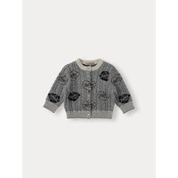 Bene Bene Melange Gray Baby Fleur Wool Knit Cardigan