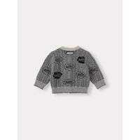 Bene Bene Melange Gray Baby Fleur Wool Knit Cardigan