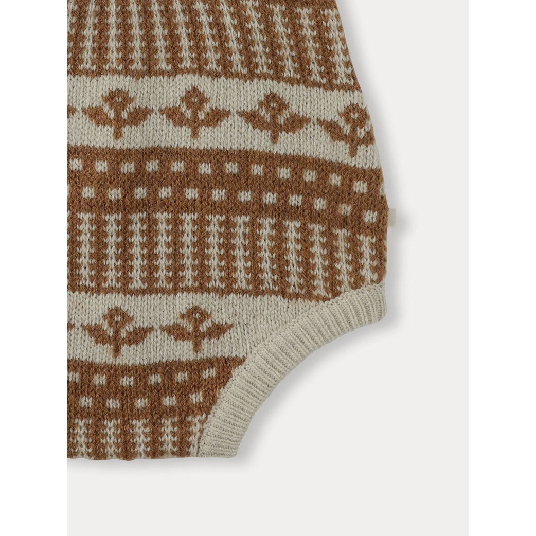 Bene Bene Green Beige Baby Jardin Suspender Knit Bloomer