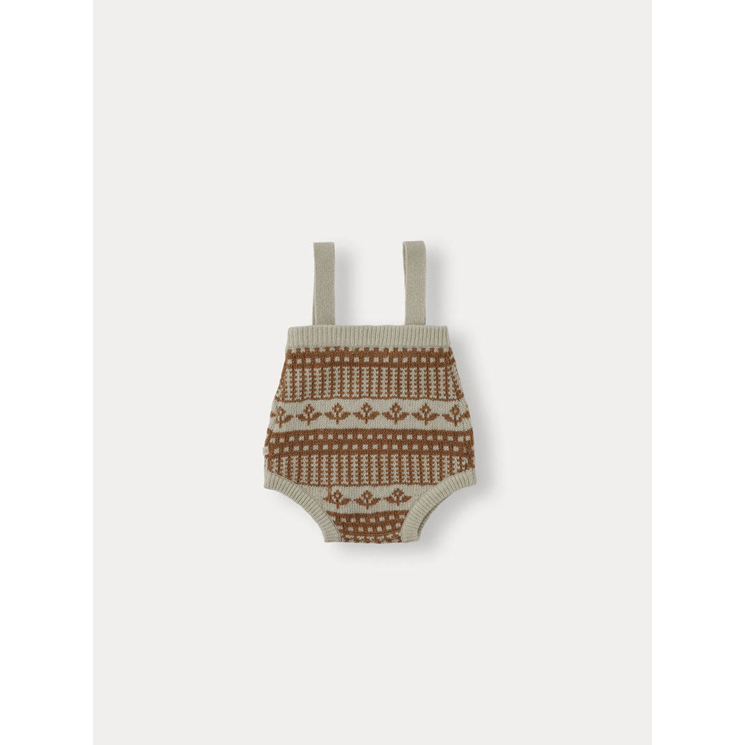 Bene Bene Green Beige Baby Jardin Suspender Knit Bloomer