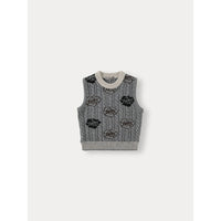Bene Bene Melange Gray Fleur Wool Knit Vest