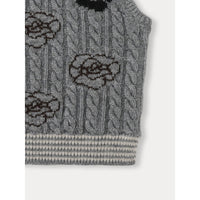 Bene Bene Melange Gray Fleur Wool Knit Vest