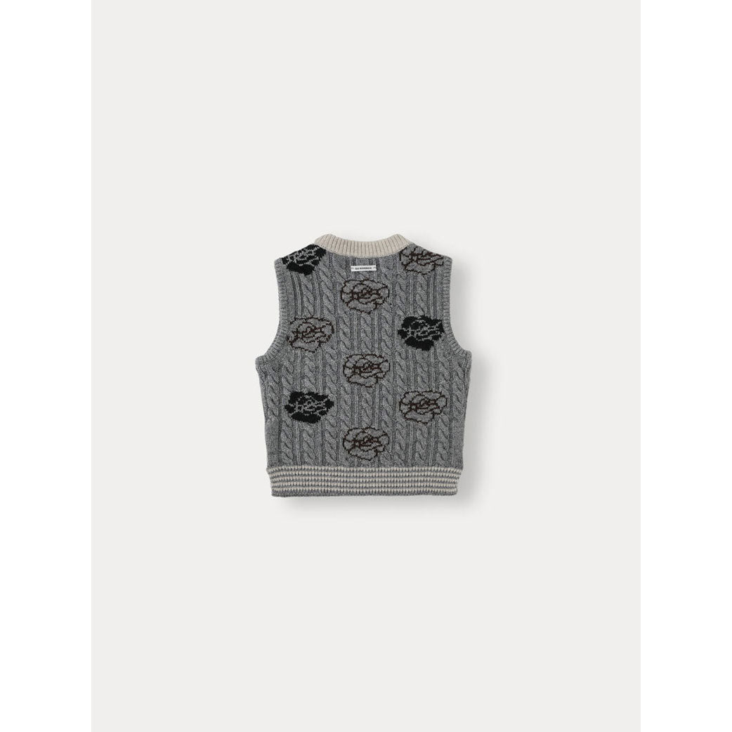 Bene Bene Melange Gray Fleur Wool Knit Vest