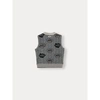 Bene Bene Melange Gray Fleur Wool Knit Vest