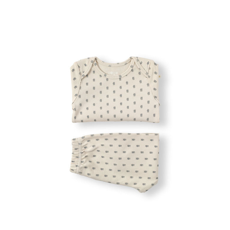 Bene Bene Blue Baby Manon Organic Lip Neck Twinset