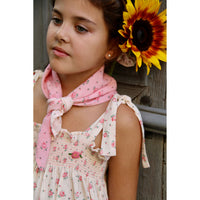 Bonjour Rosa Bloom Print Crepe Skirt Dress With Scarf