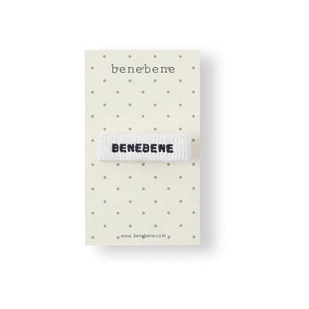 Bene Bene White Bene Embroidery Petit Hair Clip