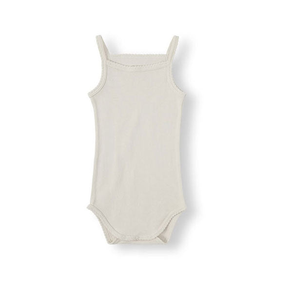 Bene Bene Ecru Baby Organic Scallop Spaghetti Bodysuit