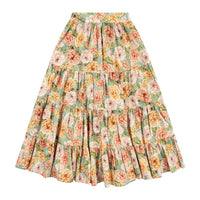 Atelier Parsmei English Rose Teal Panelled Lace Ankle Skirt