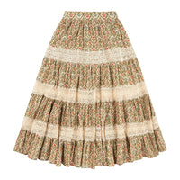 Atelier Parsmei Veiled Rose Panelled Lace Ankle Skirt