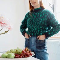 Indee Navy Leapard Printed Sweater