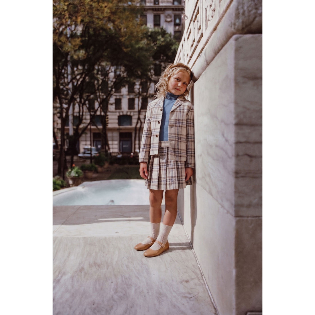 Coco Blanc Blue Plaid Blazer