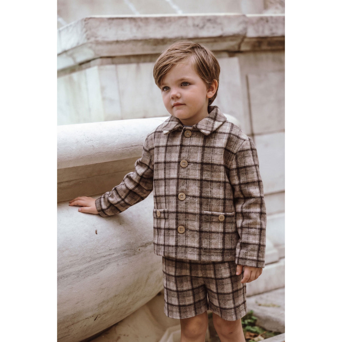Coco Blanc Navy Plaid Suit