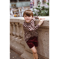 Coco Blanc Burgundy Gingham Plaid Shirt