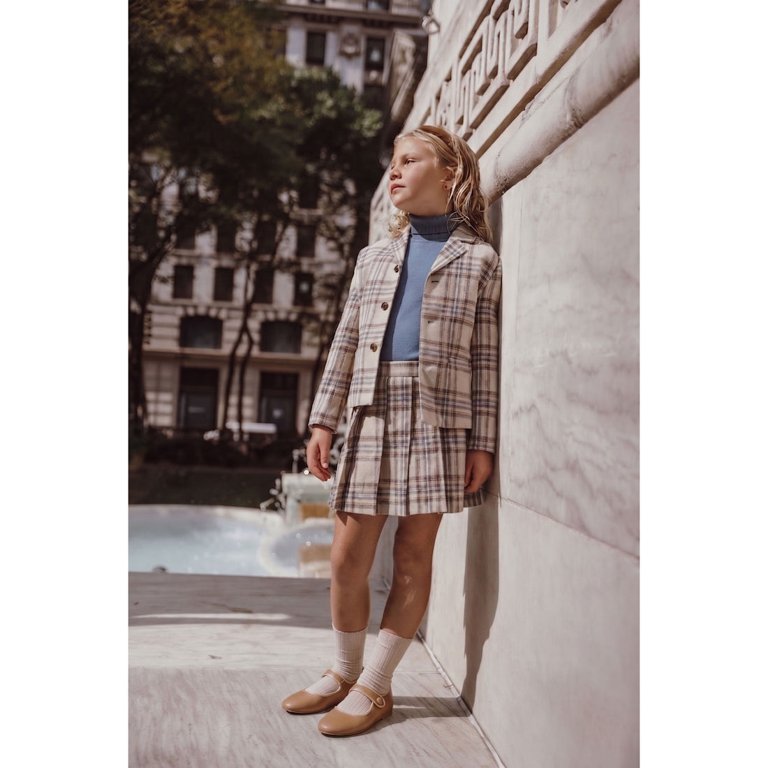 Coco Blanc Blue Plaid Blazer
