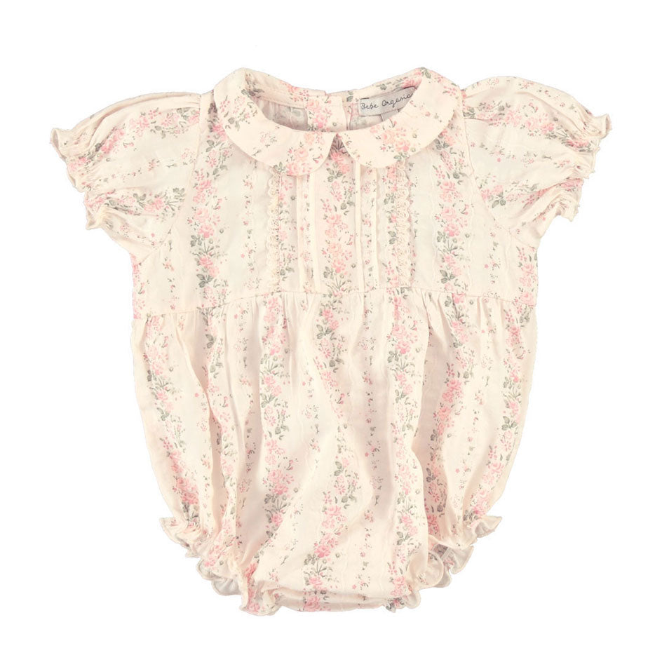 Bebe Organic Floral Stripes Irene Romper