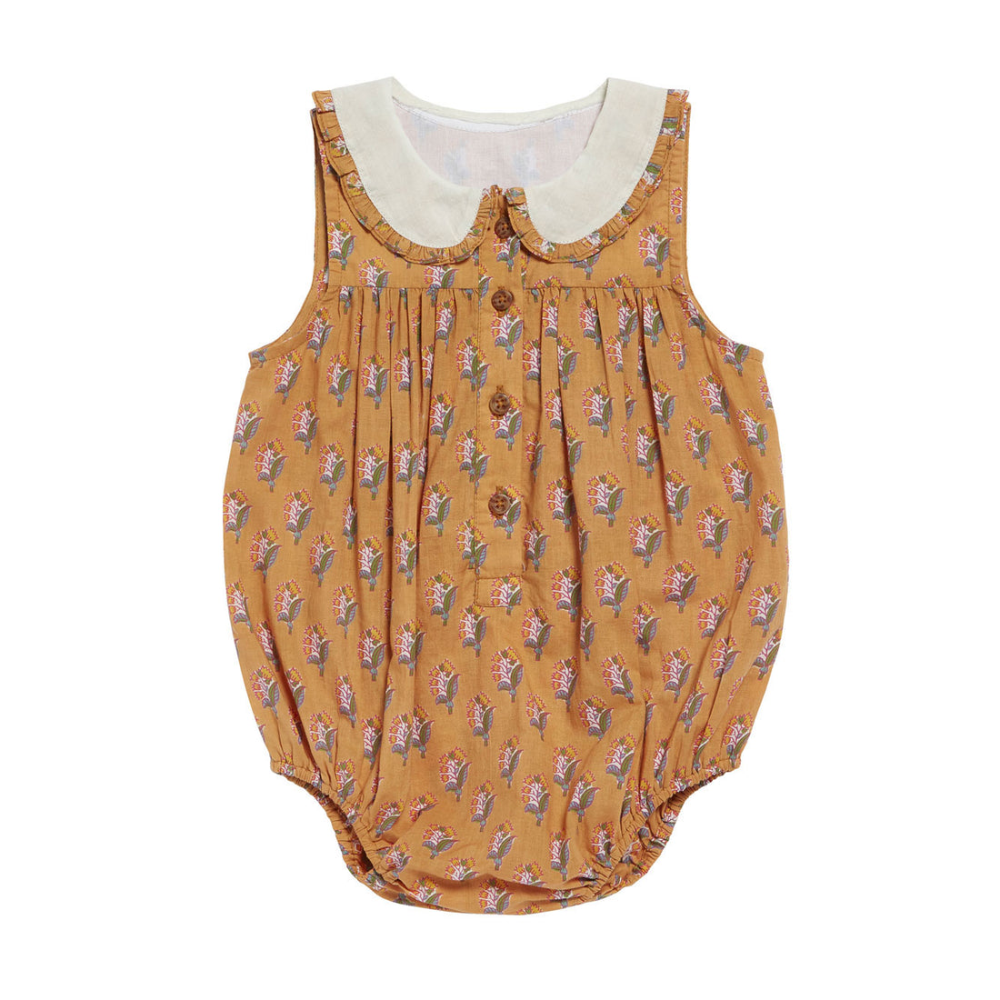 Little Cotton Clothes Saffron Floral Iris Romper