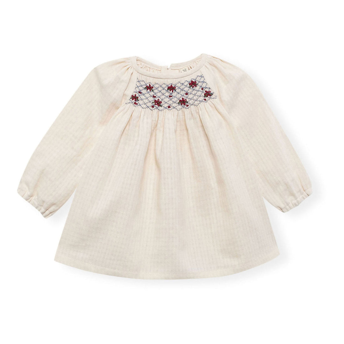 Birinit Ivory Mauve Embroidered Baby Blouse