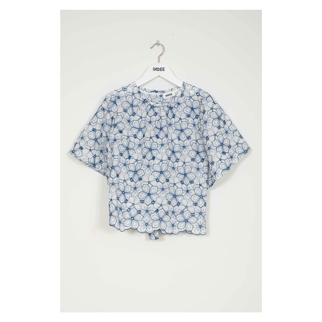 Indee Off White Embroidered Bicolor Lace Top