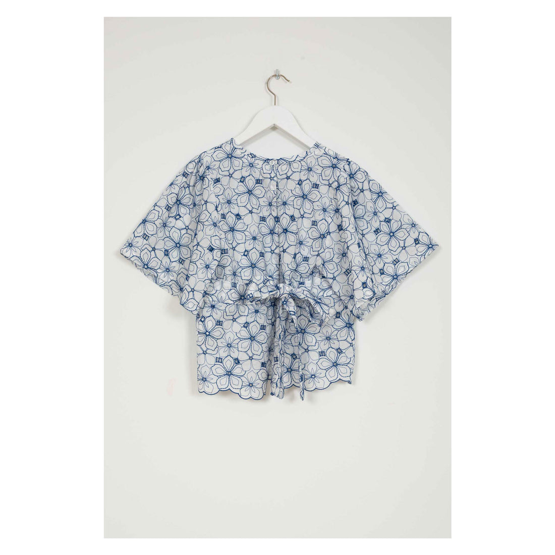 Indee Off White Embroidered Bicolor Lace Top