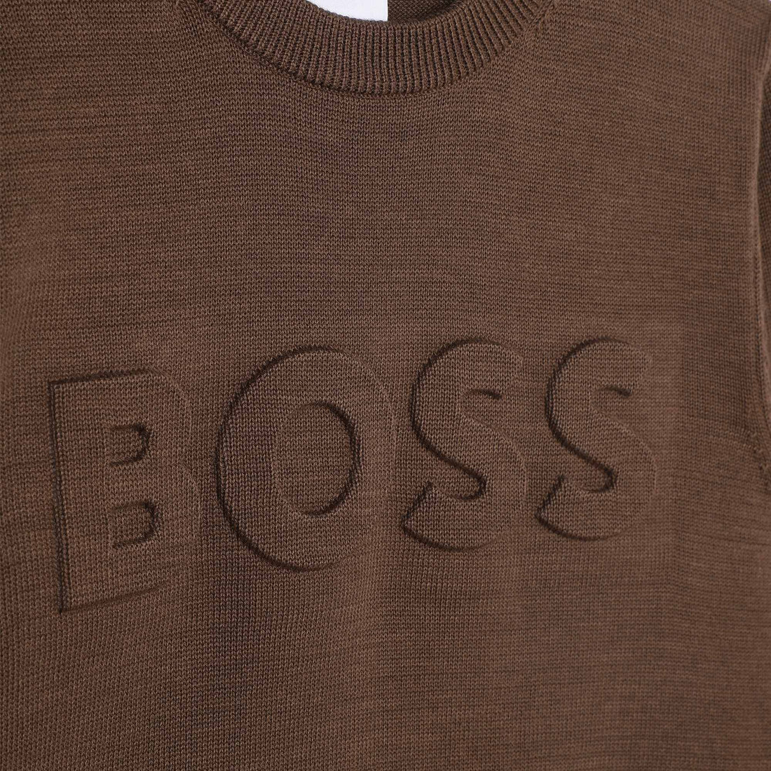 Hugo Boss Brown Mini Me Tone On Tone Sweater