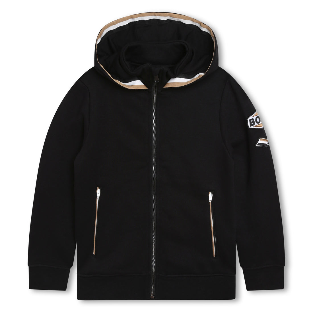Hugo Boss Black Logo Sleeve Zip Up Sweatshirt