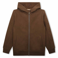 Hugo Boss Brown Hooded Zip Up Sweatshirt