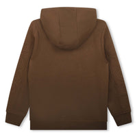 Hugo Boss Brown Hooded Zip Up Sweatshirt
