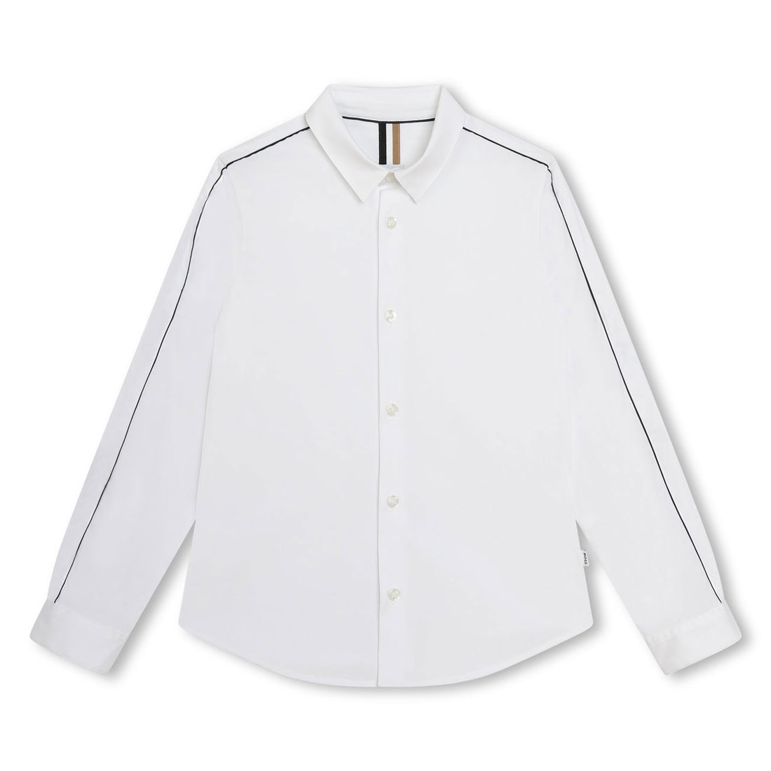 Hugo Boss White Long Sleeve Stripe Shirt