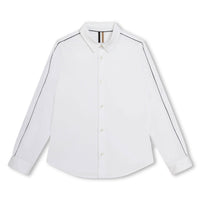 Hugo Boss White Long Sleeve Stripe Shirt