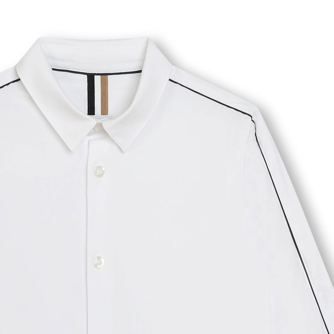 Hugo Boss White Long Sleeve Stripe Shirt