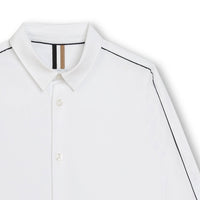 Hugo Boss White Long Sleeve Stripe Shirt