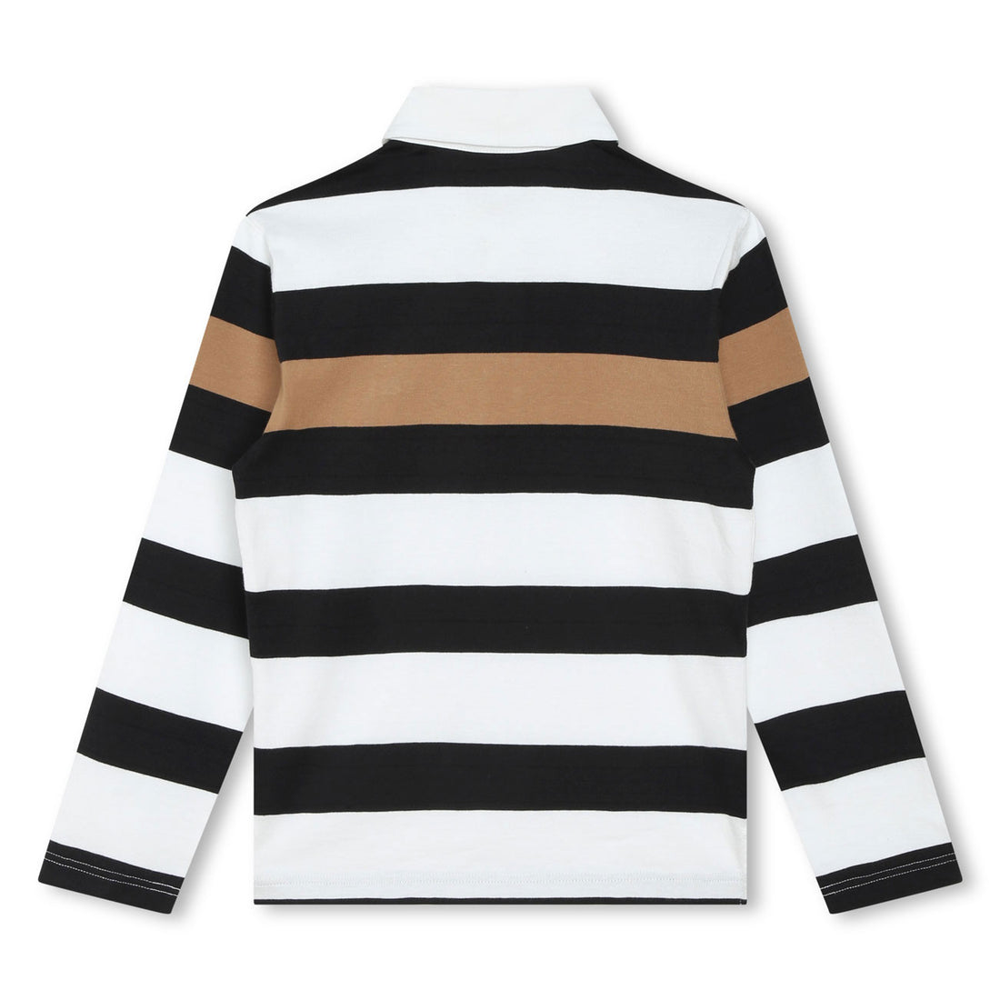 Hugo Boss Black Chocolate Brown Striped Ls Polo