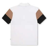 Hugo Boss White Chest Striped Colorblock Polo