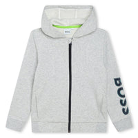 Hugo Boss Chine Grey Zip-Up Sweatshirt