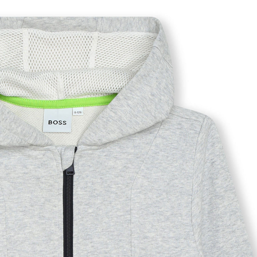 Hugo Boss Chine Grey Zip-Up Sweatshirt