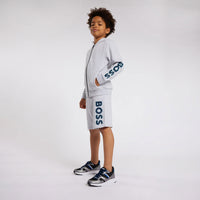 Hugo Boss Chine Grey Zip-Up Sweatshirt
