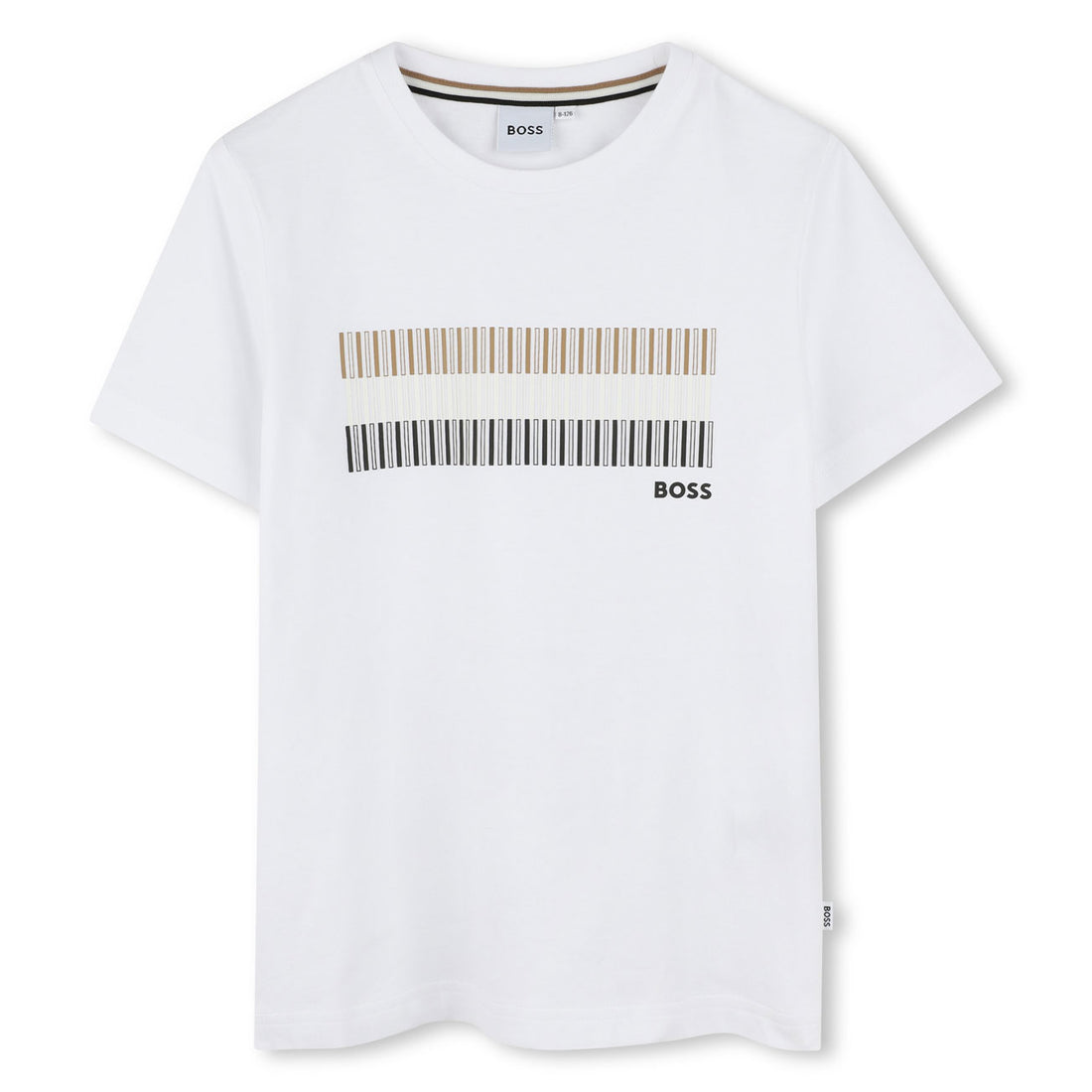 Hugo Boss White Mini Me Tricolor Print Tee