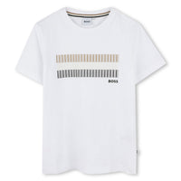 Hugo Boss White Mini Me Tricolor Print Tee