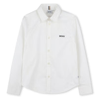 Hugo Boss White Embroidery Long Sleeve Shirt