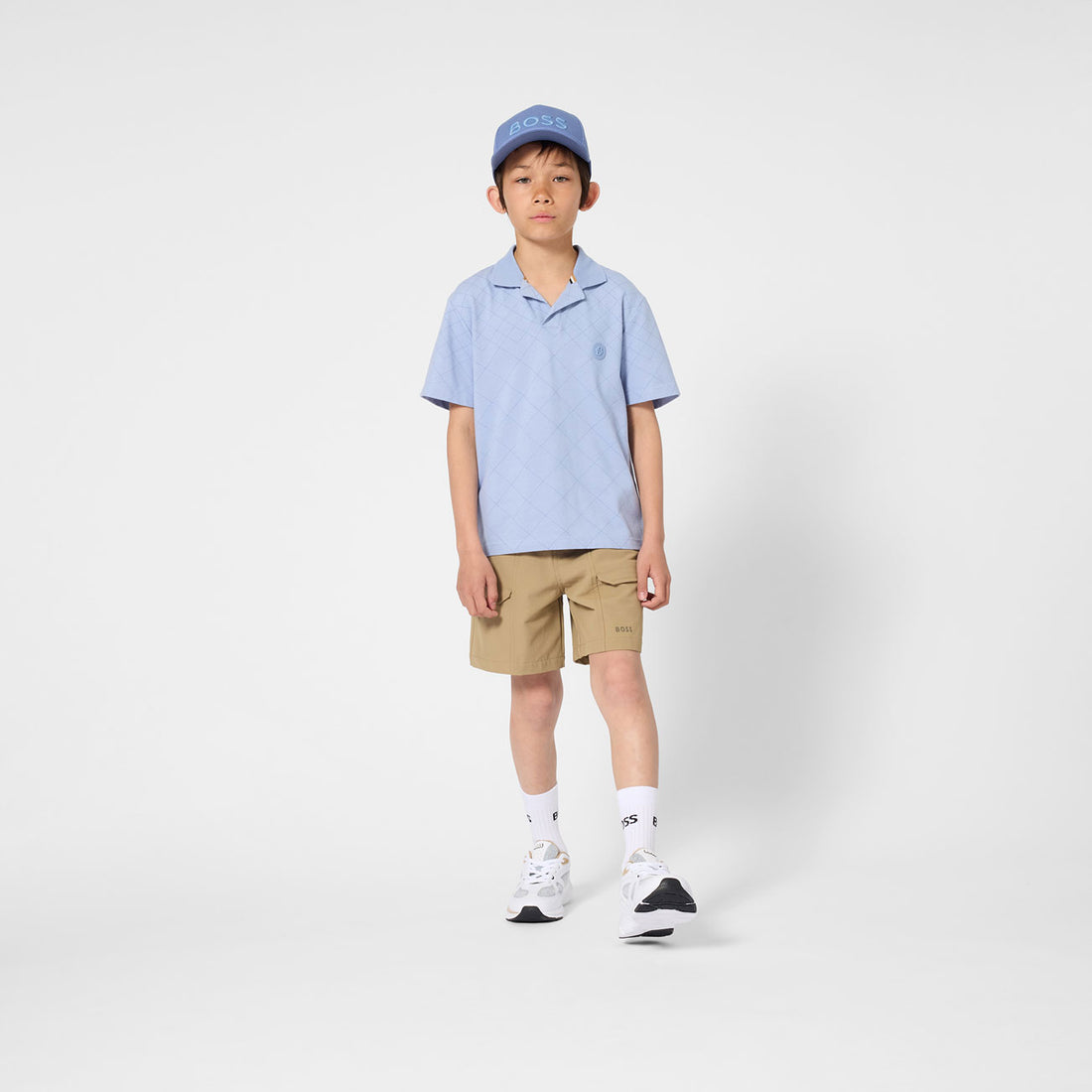 Hugo Boss Light Blue Double B Embroidered Polo