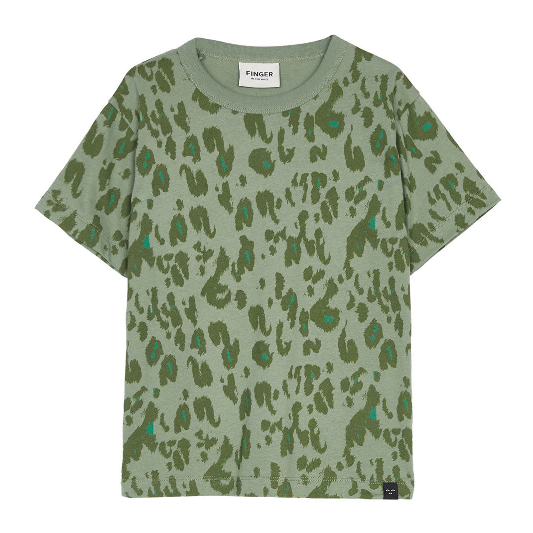 Finger In The Nose  Stone Khaki Leopard Jason T-Shirt