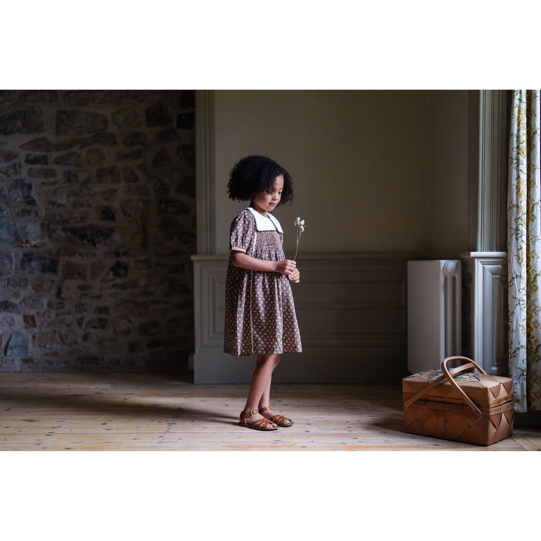 Little Cotton Clothes Clover Floral Violet Dress