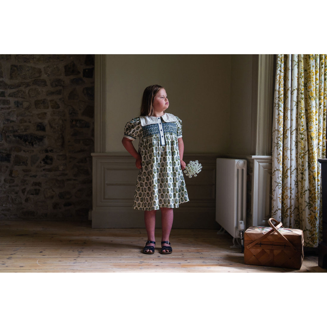 Little Cotton Clothes Jaipur Floral Violet Dress