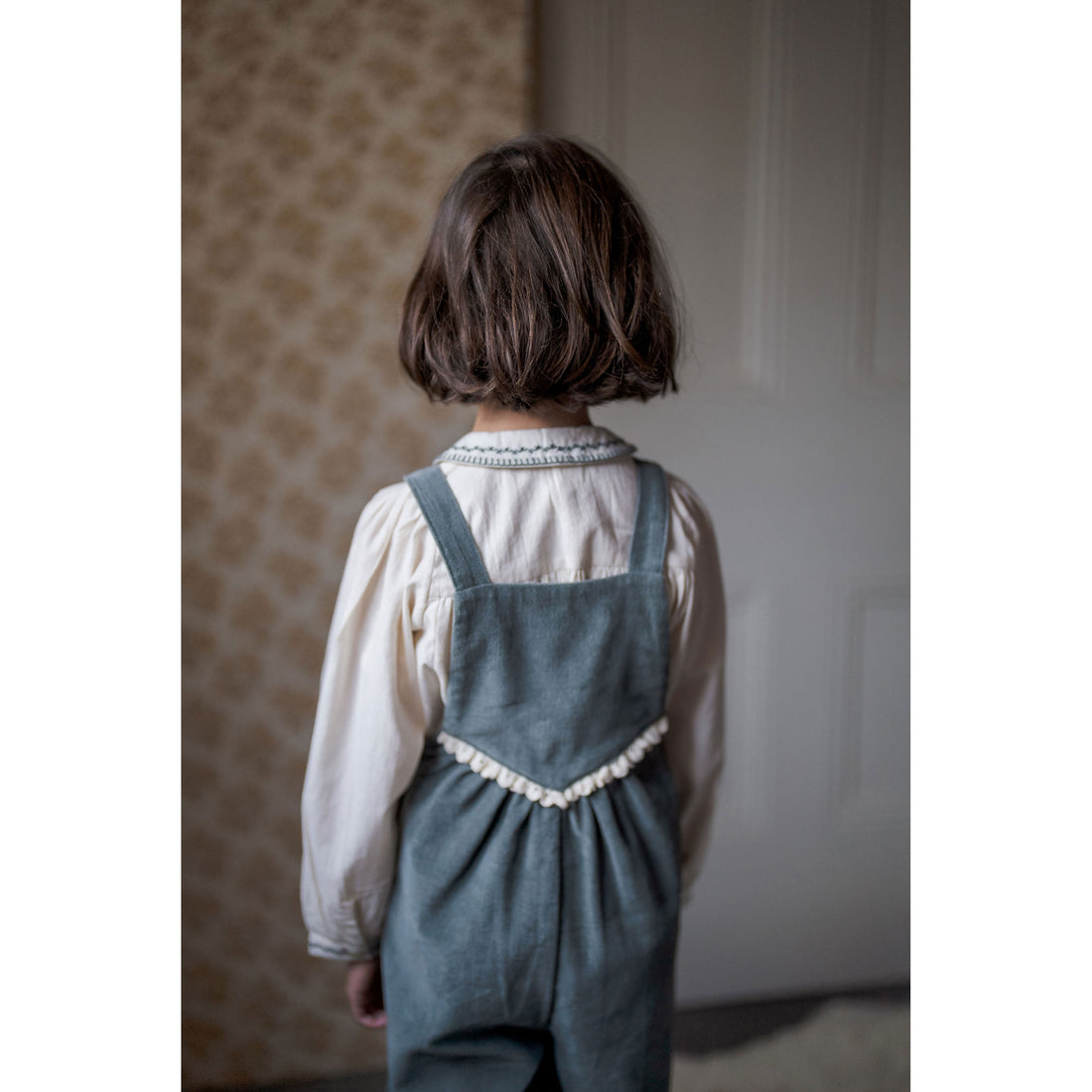 Little Cotton Clothes Blue Velvet Veronica Dungarees