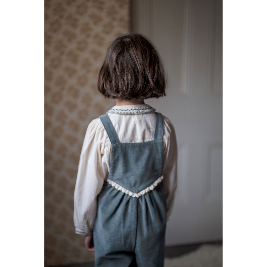 Little Cotton Clothes Blue Velvet Veronica Dungarees